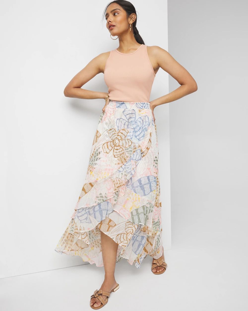 Ruffle wrap skirt top